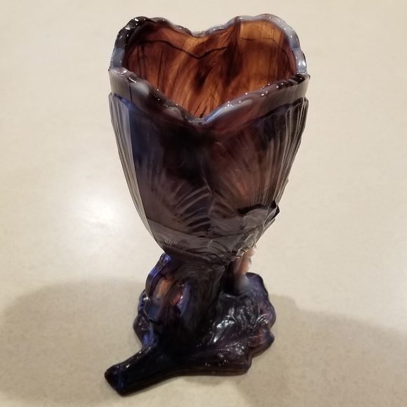 Vintage Purple Floral Slag Vase - Picture 3 of 5